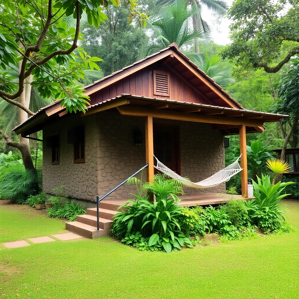 Casa aconchegante cercada de verde